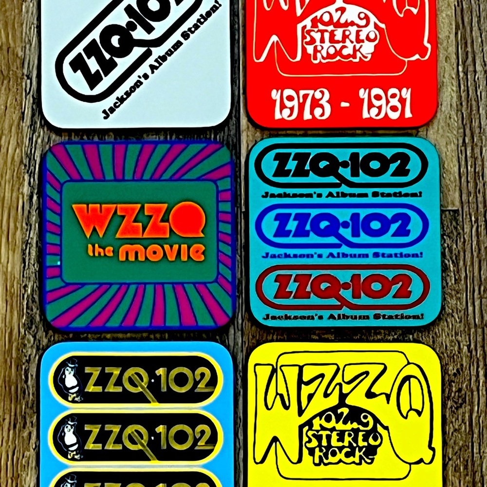 This is a set of SIX WZZQ themed coaster. Classic Radio Station